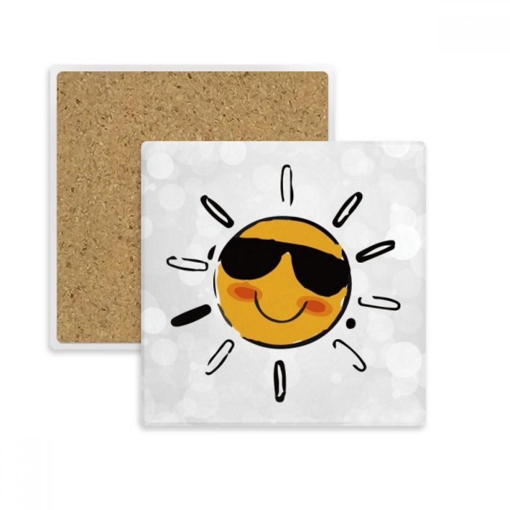 Coaster dessous de verre en pierre absorbante avec motif de lunettes de soleil pour tasse