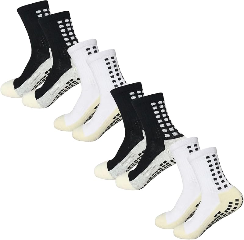 Soccer Grip Socks for Ultra Traction, 4 Pairs