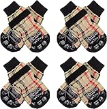 8 Pieces Anti-Slip Dog Socks with Adjustable Strape, Dog Grip Socks with Straps Traction Control for Pet Indoor Hardwood Floor Wear, Paw Protector for Small Medium Large Dogs