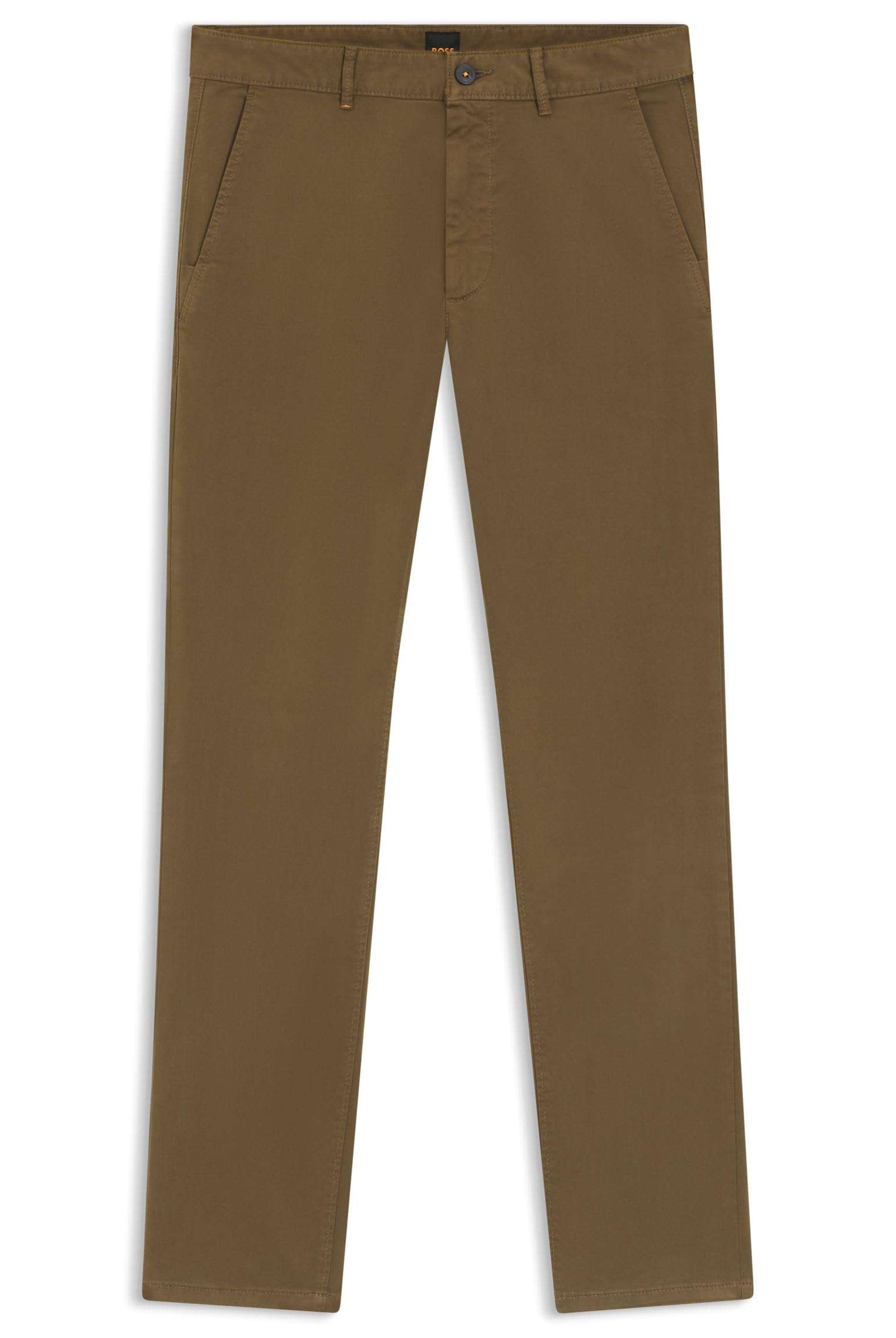 BOSS Mens Chino Slim Slim-fit Chinos in Stretch-Cotton Satin