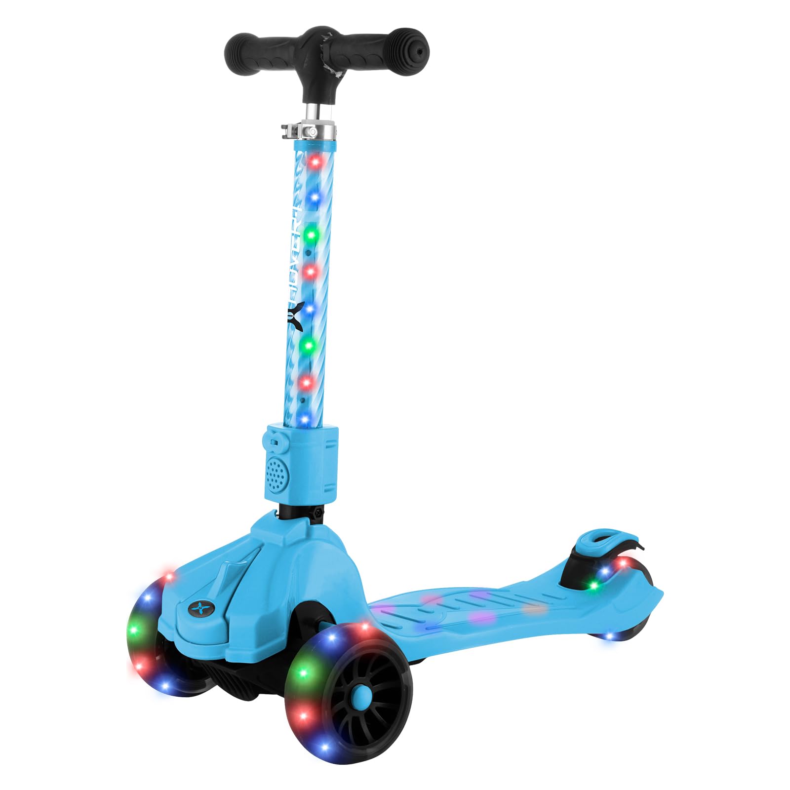 Hover-1 Ziggy Folding Kick Scooter for Kids (5+ Year Old) | Features Lean-to-Turn Axle, Solid PU Tires & Slim-Design, 110 LB Max Load Capacity, Safe