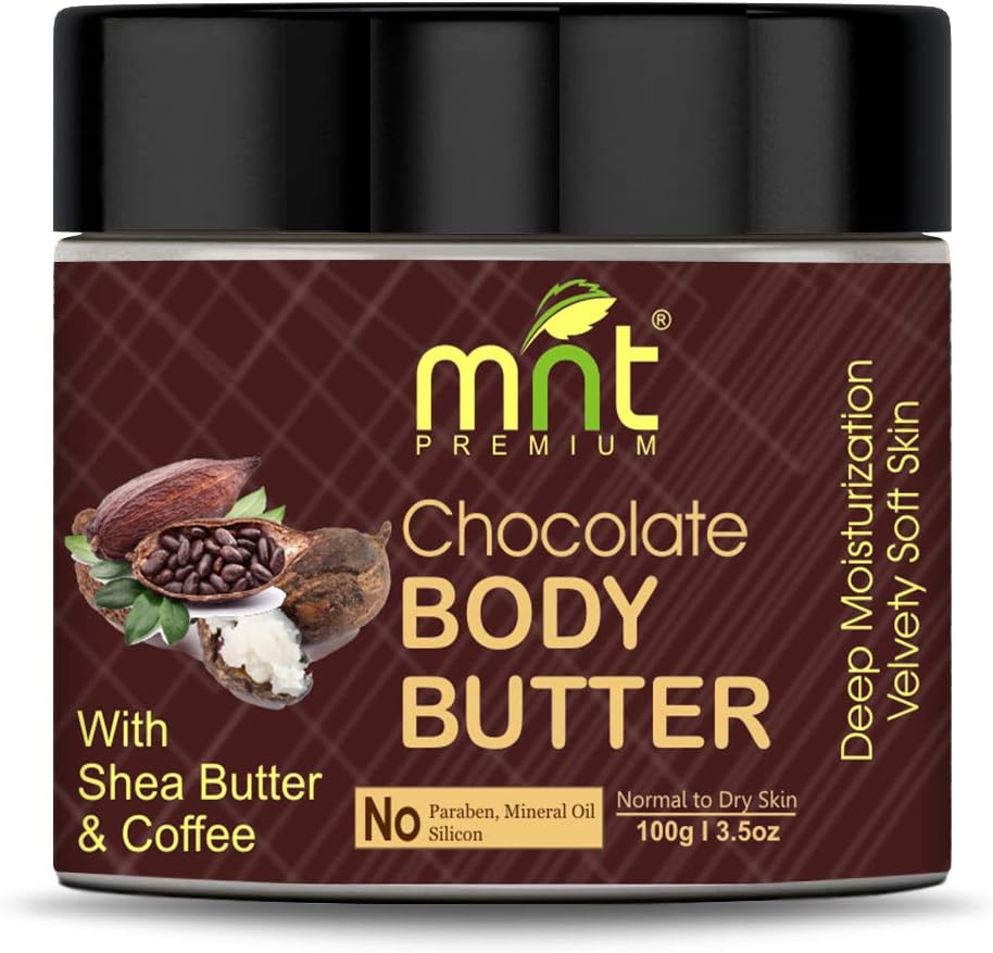 Chocolate Body Butter with Shea Butter & Coffee (100g) for Dry Skin, Skretch Marks, Itchy Skin| No Paraben| No Mineral Oil| No Silicon
