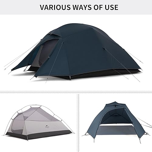 Miniatura 2 de Naturehike Cloud-Up - Tienda de campaña ligera para 3 personas con huella, 3 estaciones, cúpula de pie, camping, senderismo, mochila impermeable