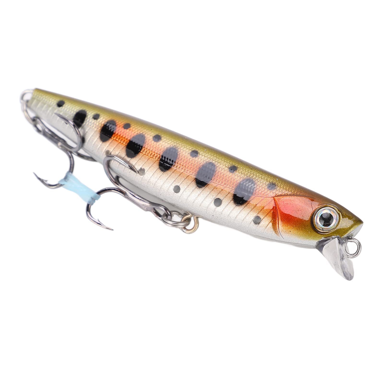 Lot de 8 leurres de pêche Minnow, appâts durs coulants VIB avec billes d'acier, hameçons pointus et yeux 3D, pour la pêche au bar, à la truite et à la perche. Longueur : 8 cm,