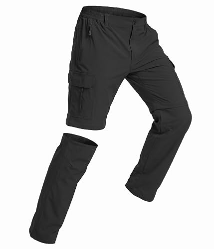 NATUVENIX Mens Hiking Pants Convertible Quick Dry Lightweight Travel Pants