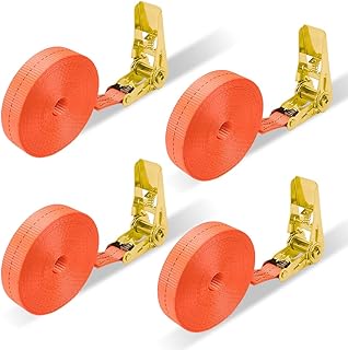 4 peças tensor de arraca, correia com catraca inchas, 6 m inchas, carga 800 kg correia para catraca, padrão adequado para cargas sólidas (laranja)