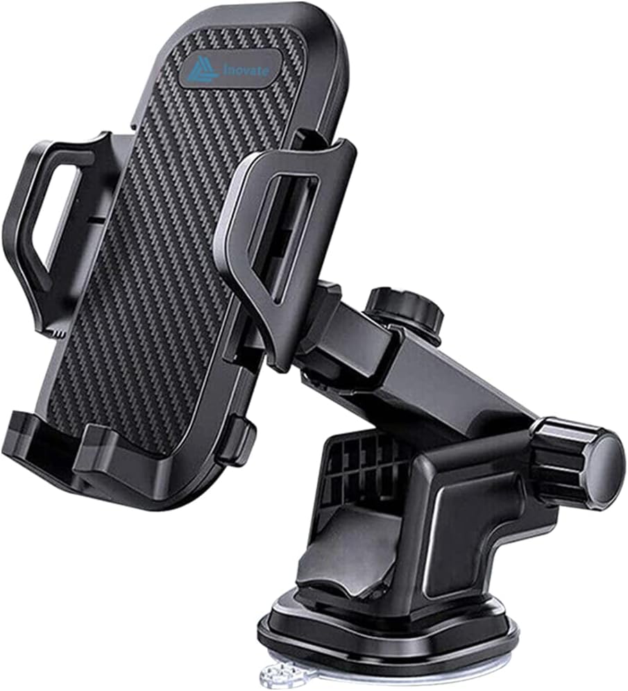 Inovate Universal 3 in 1 Car Phone Holder Mount, Dashboard/Air Vent/Windshield Compatible with All Smart Phones