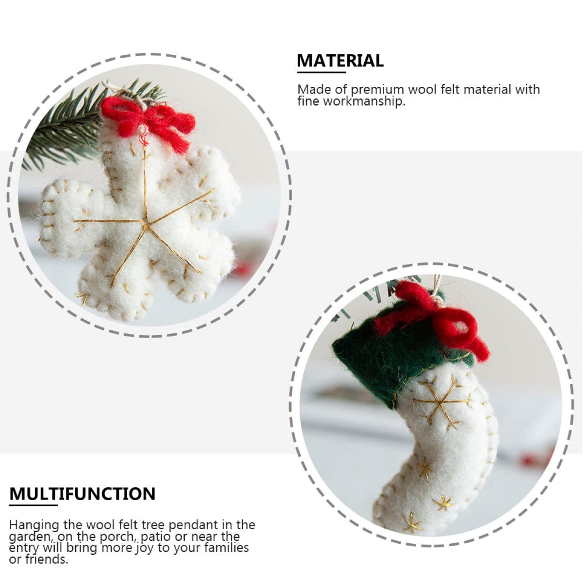 Cabilock 2 Set Ciondolo in Feltro Di Lana Arredamento Unico Ghirlanda Gnomi Pendenti Natalizi Ciondolo Natalizio Decorazioni Casa Mini Ornamento Da Appendere Di Natale 6 Pezzi * 2