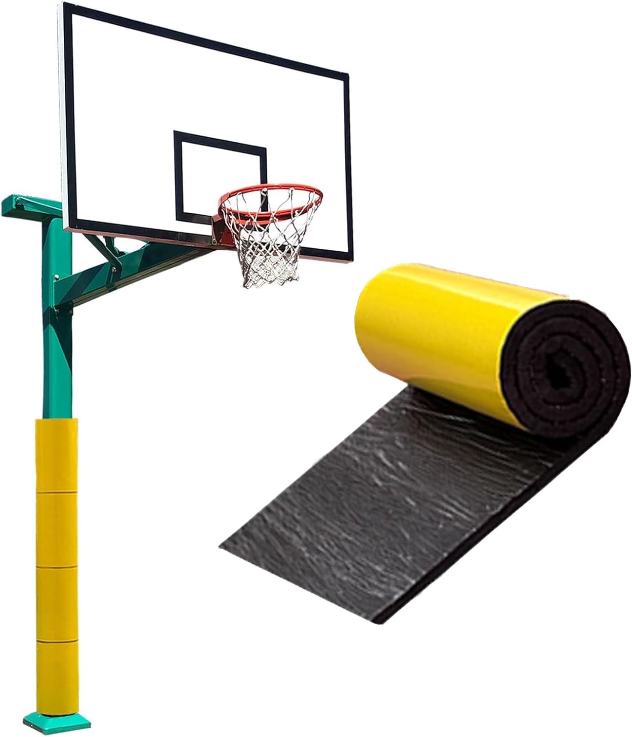 Basketball Pole Pad Weatherproof Padding for Round & Square Basketball Poles Heavy Duty Basketball Pole Padding for Training Ideal for Basement Pole Padding & Garage Pole Wrap Impact-Resistant