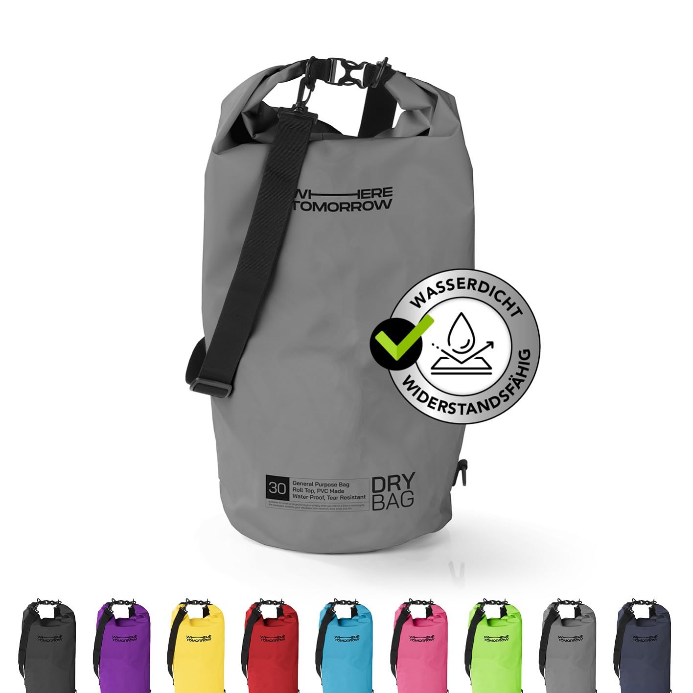 #DoYourOutdoor Dry Bag Tasche | Wasserdichter Rucksack | Wasserfester Beutel & Packsack | 2L 5L 10L 20L 30L Drybag in 2 Styles und vielen Farben | Ideal für Boot, Kajak, Angeln und Camping