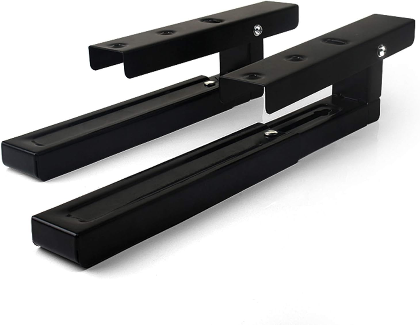 Microwave Bracket Wall Mount, Foldable Kitchen Stretch Oven Stand Shelf Rack Load 100 lb, Black