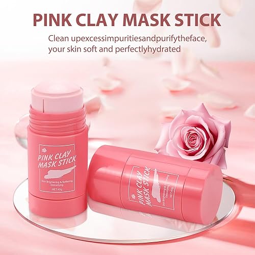 Miniatura 4 de 2 unidades de máscara de arcilla rosa, máscara removedora de puntos negros con té verde y extracto de rosa, control de aceite hidratante,