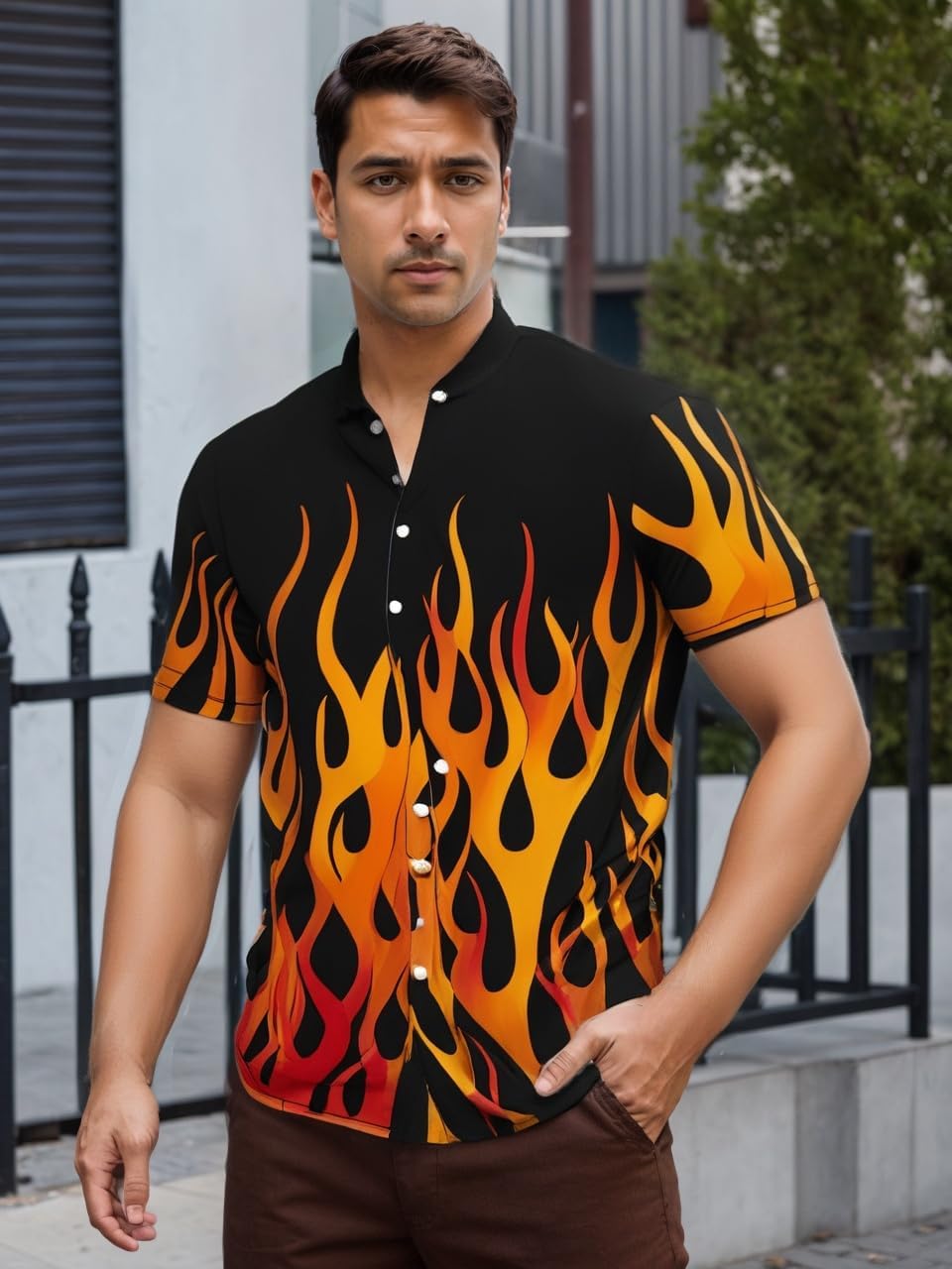 Men's Hawaiian Shirts Short Sleeve Beach Tropical Button-Down Shirt for Men - Image 6