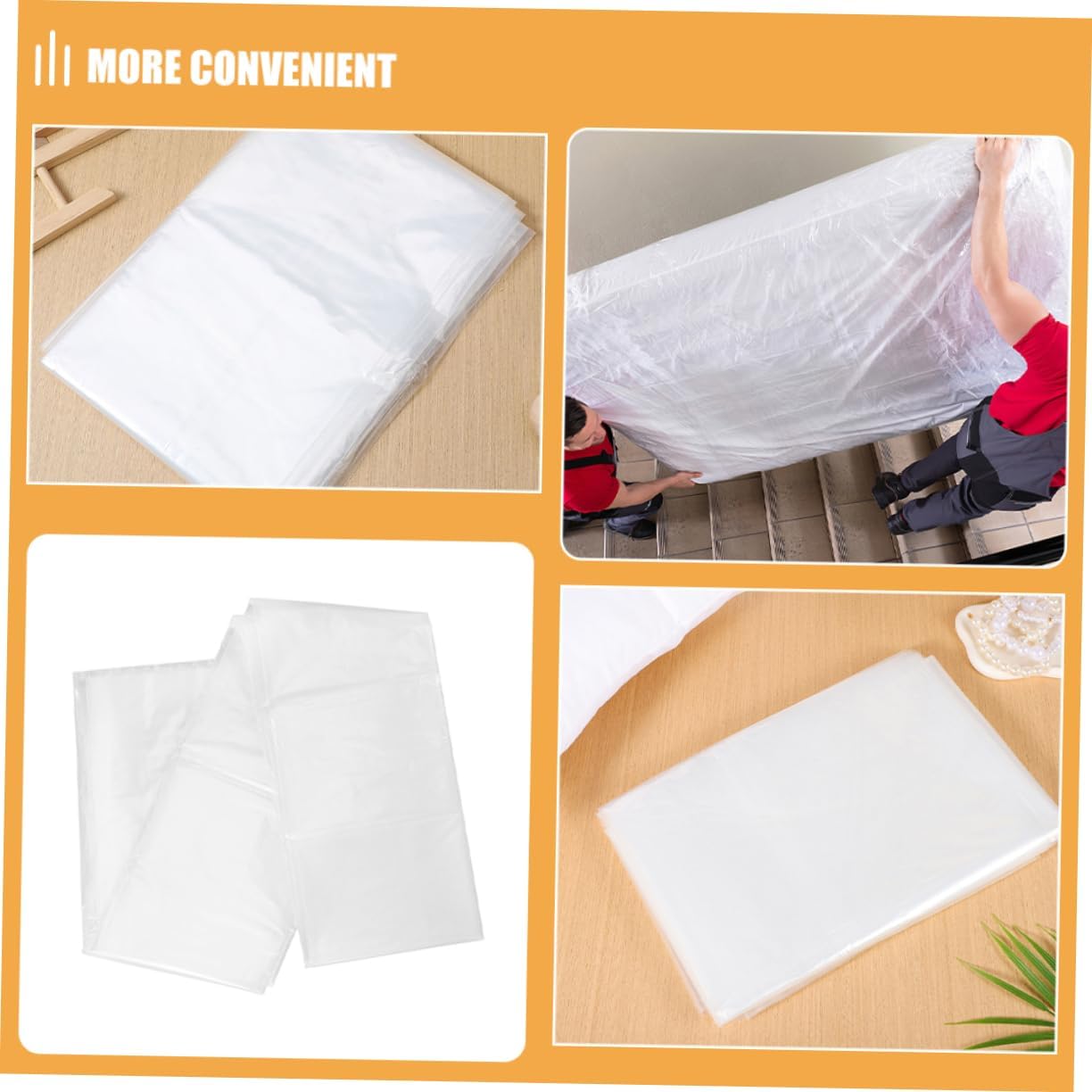 OUNONA 2pcs Heavy Duty Mattress Storage Bags Queen Bed Covers for Moving and -Term Plastic Mattress Pouches