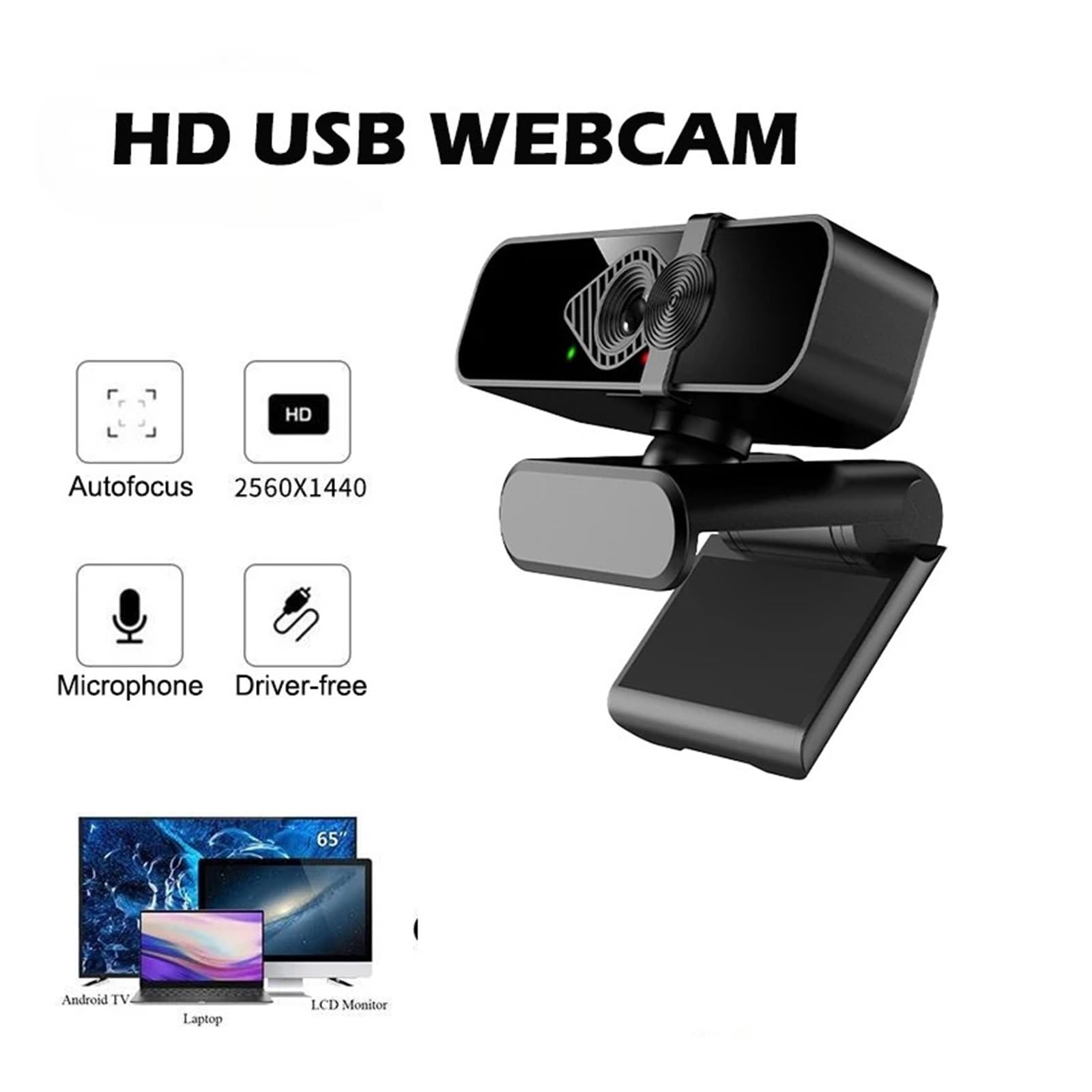 Kamera internetowa, Mini kamera internetowa 2K/4K HD do kamery internetowej Pc 4K De Segurança Wifi obsługuje laptop komputer stacjonarny nadaje się wideo na żywo(4K Webcam)