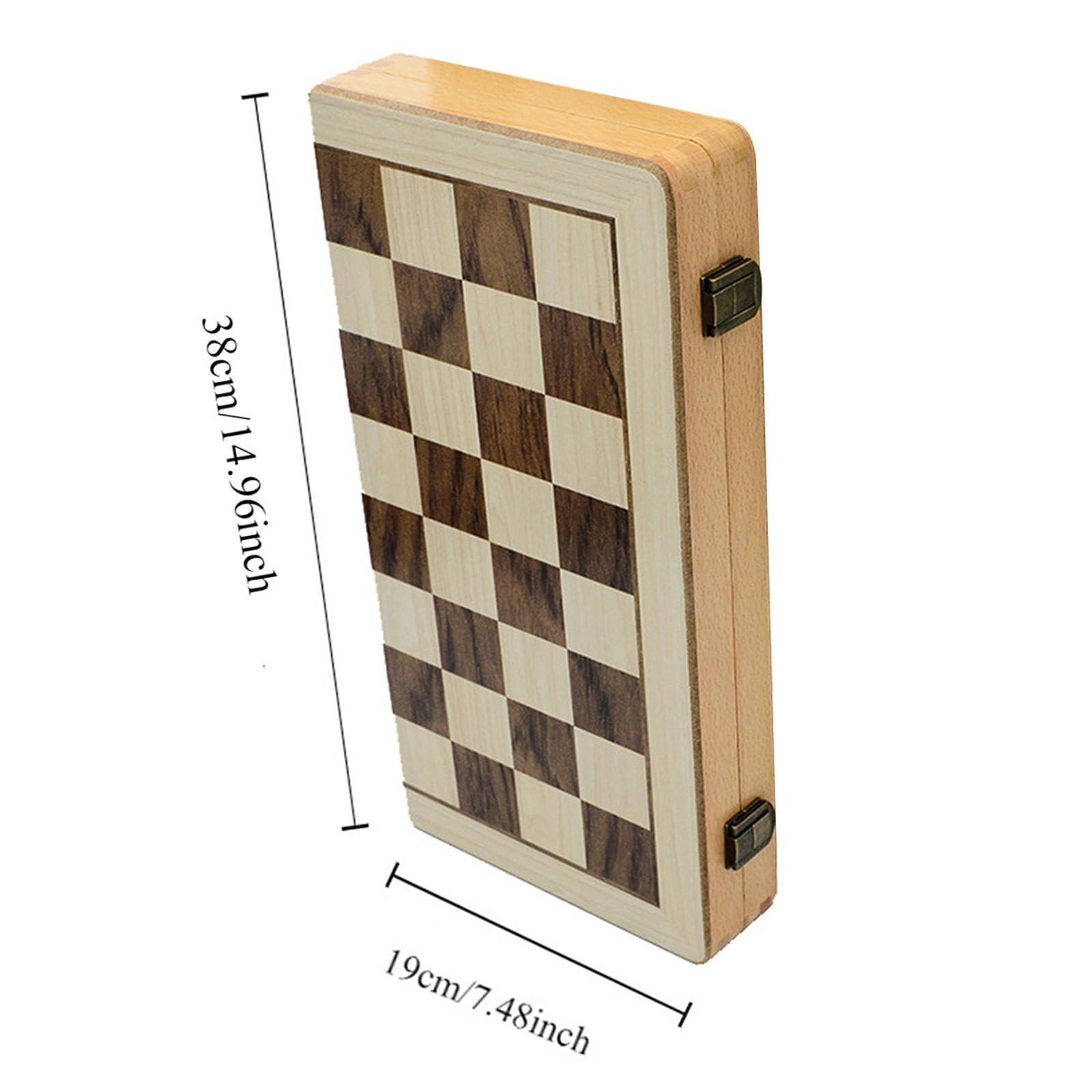 Générique Board de Set D'échecs, échec Pliant En Bois, Jeu de Société D'échecs, Ensemble D'échecs pour Débutants Portables, Jeu de Plateau D'échecs D'échecs Pou, 15po