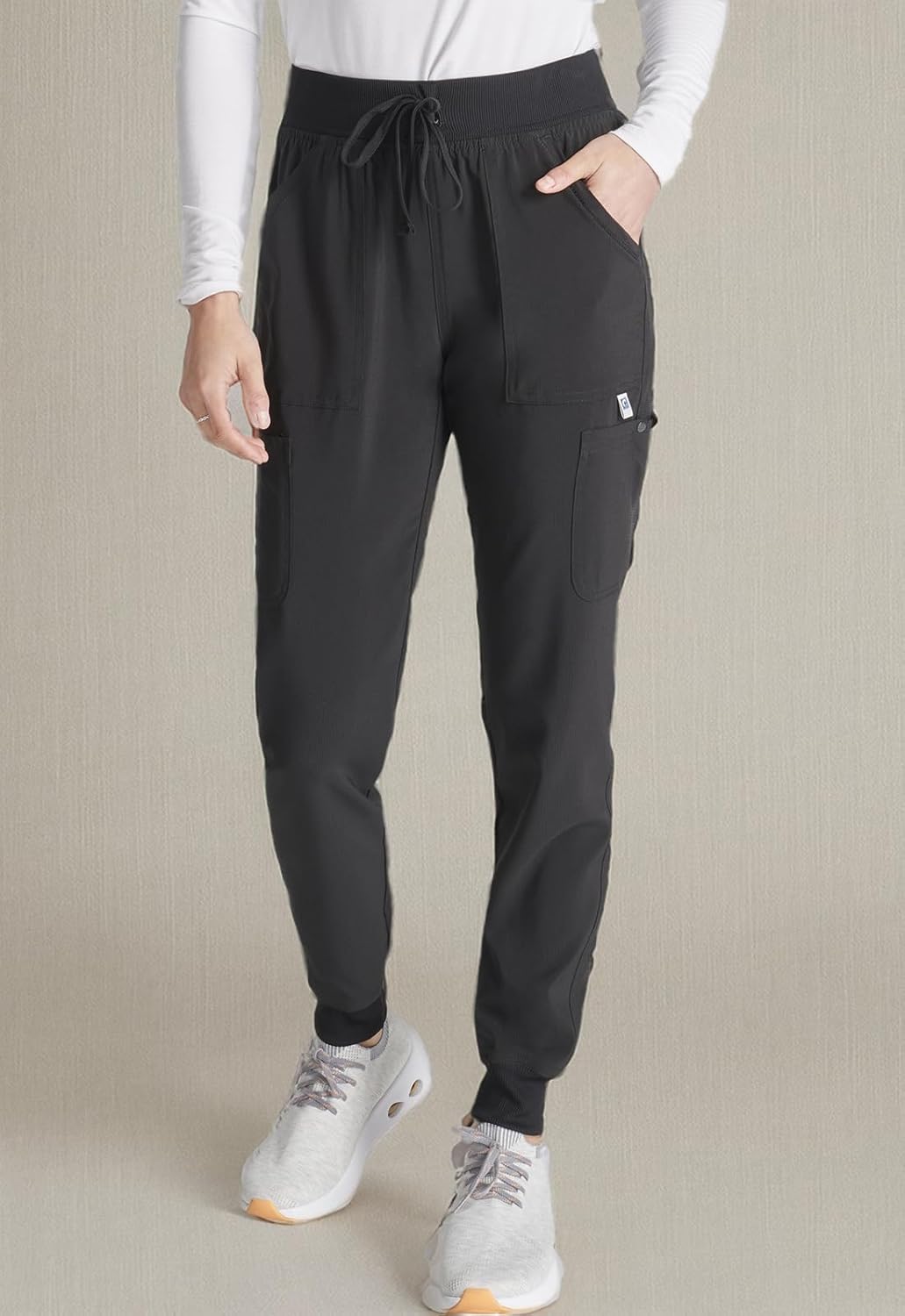 Cherokee Women's Scrub Jogger Pants Natural Rise with 4 Pockets and Drawstring Waistband - CK249A - Image 7