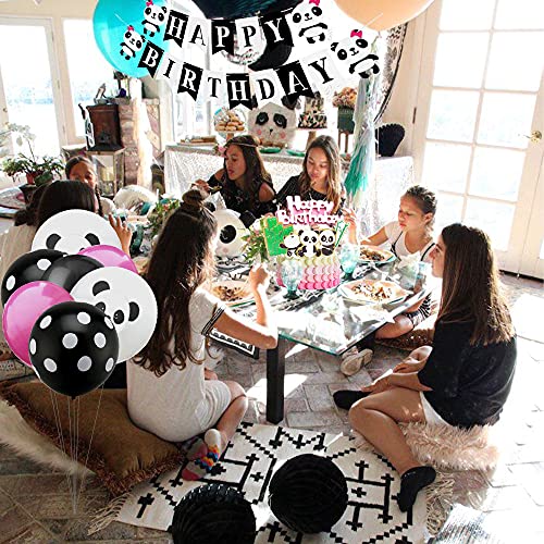 Laventy 28 Pcs Panda Birthday Decoration For Girl Panda Birthday Balloon Panda Birthday Party Supplies For Girl Panda Cake Decoration Panda Birthday Banner For Girl #TOP6