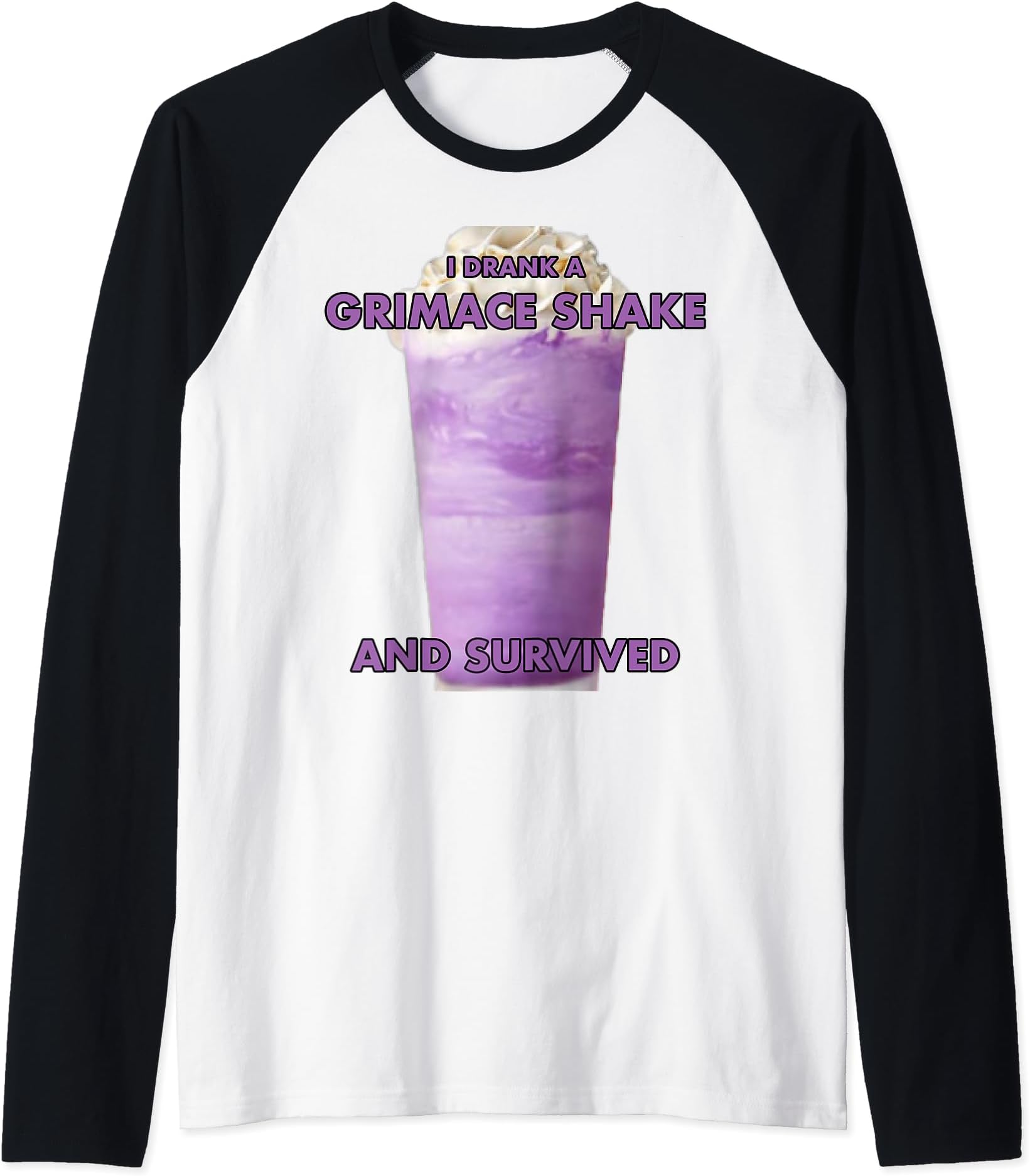 I drank a grimace shake and survived Raglan Baseball Tee
