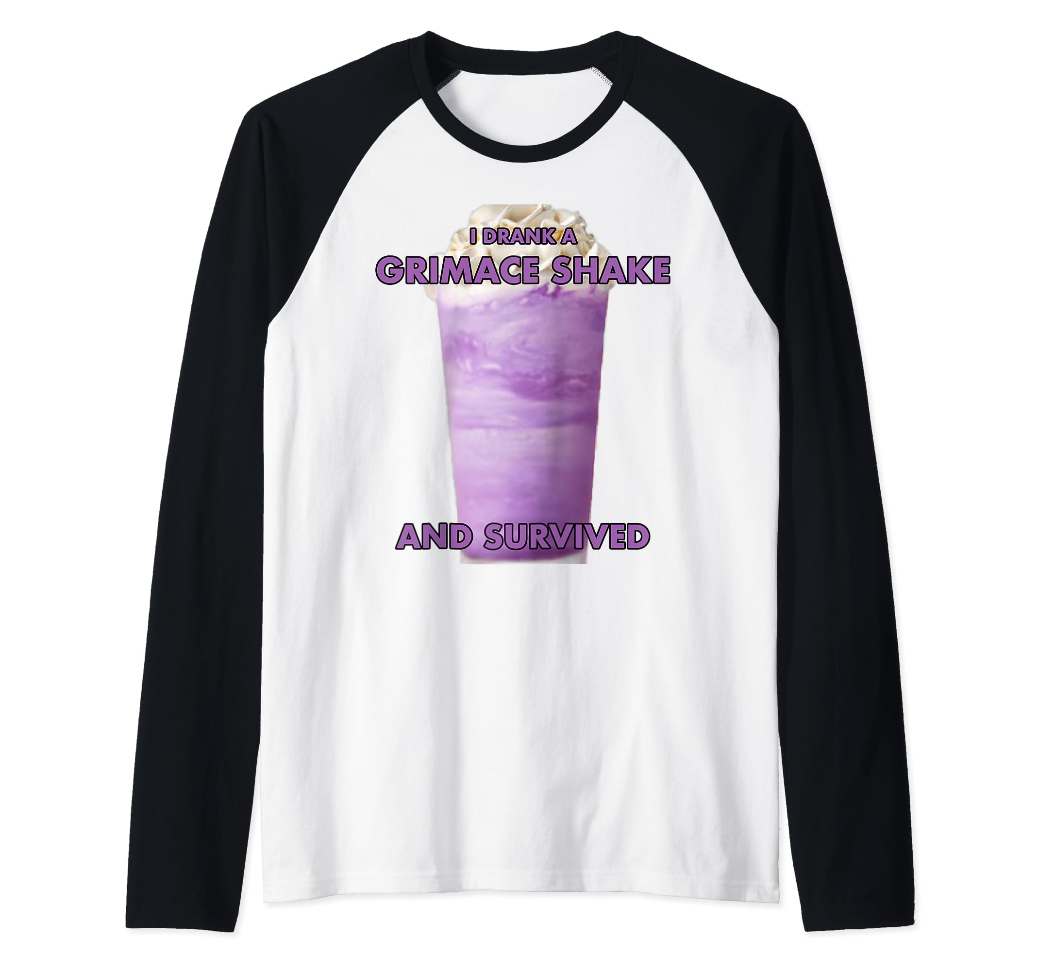 I drank a grimace shake and survived Raglan Baseball Tee