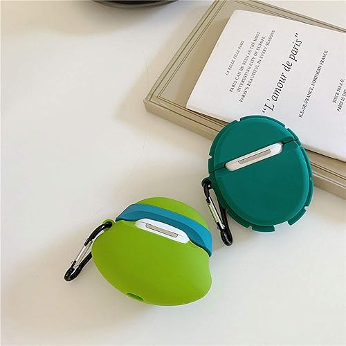 Miniatura 8 de Compatible con auriculares Airpods 1 y 2, diseño 3D Vivid Distintive Turtle Shell para niños, niñas y mujeres, lindo animal inalámbrico, de silicona