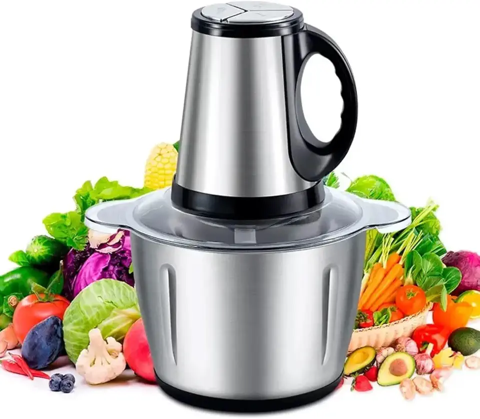 Processador Triturador de Alimentos Pazie Inox Multifuncional 3 litros 110v/220v (220.0, Volts)