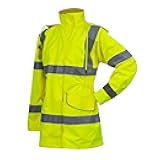PALAMLY High Visibility Jackets for Women Hoodie Waterproof ANSI Class 2 Reflective Hi Vis Safety Work Construction Jackets