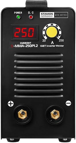 Stamos Germany S-MMA-250PI.2 Poste à Souder à l'Arc Poste a Souder Inverter MMA Soudage Soudure (250 A, 230 V, Écran LED, Hot Start, IGBT, Câble de 8m) - 2