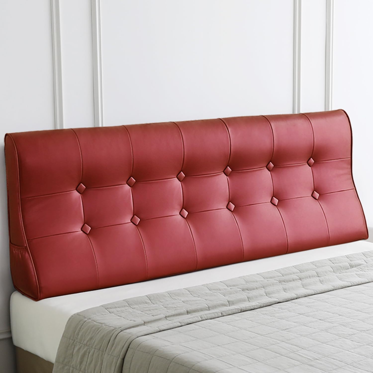Grand coussin de dossier rouge 119 cm pour lit superposé et canapé