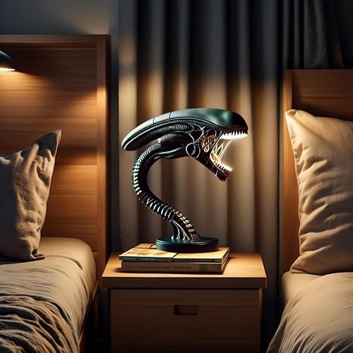 Miniatura 3 de Luz nocturna de monstruo espacial, lámpara de mesa de resina de película 3D, decoración LED de ciencia ficción, regalo personalizado hecho a mano
