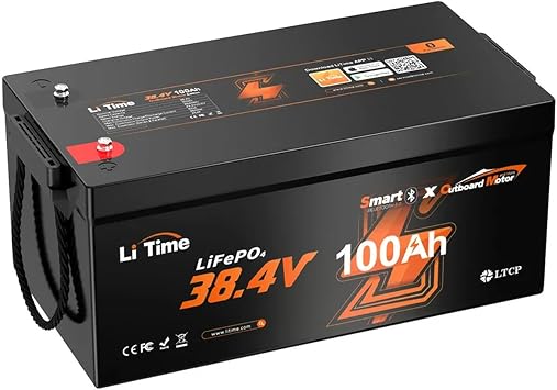 Litime 36V 100Ah Lithium Trolling Motor Battery with Blutooth 5.0&APP, Low-Temp Protection Built-in 100A BMS, 14000+ Deep Cycles LiPO4 Battery Perfect for Marine, Boats, Yachts