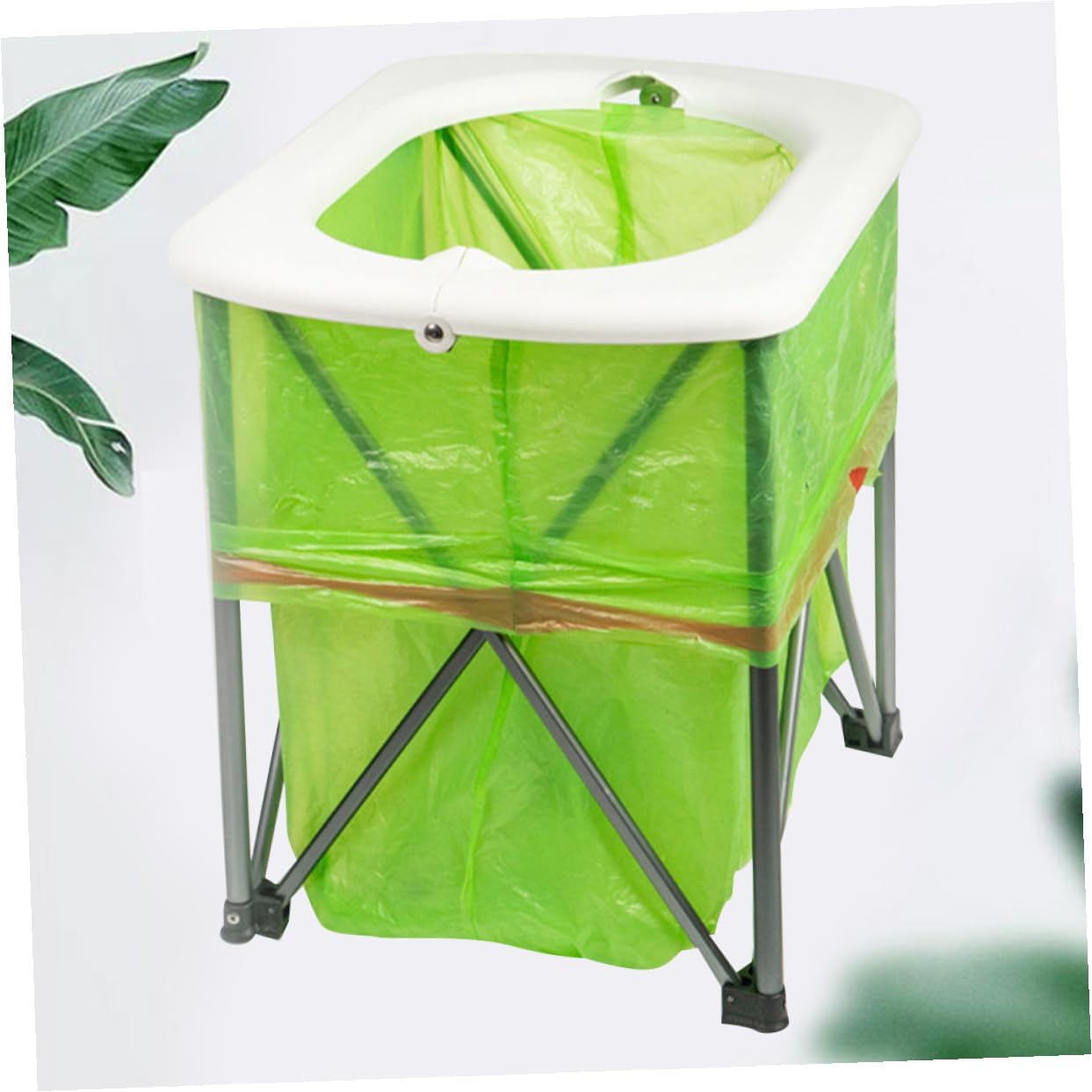 Portable Folding Toilet Outdoor Emergency Portable Toilet Pedestal Pan Multifunctional Lightweight Camping Hiking Potty for Road Trips and Construction Sites White