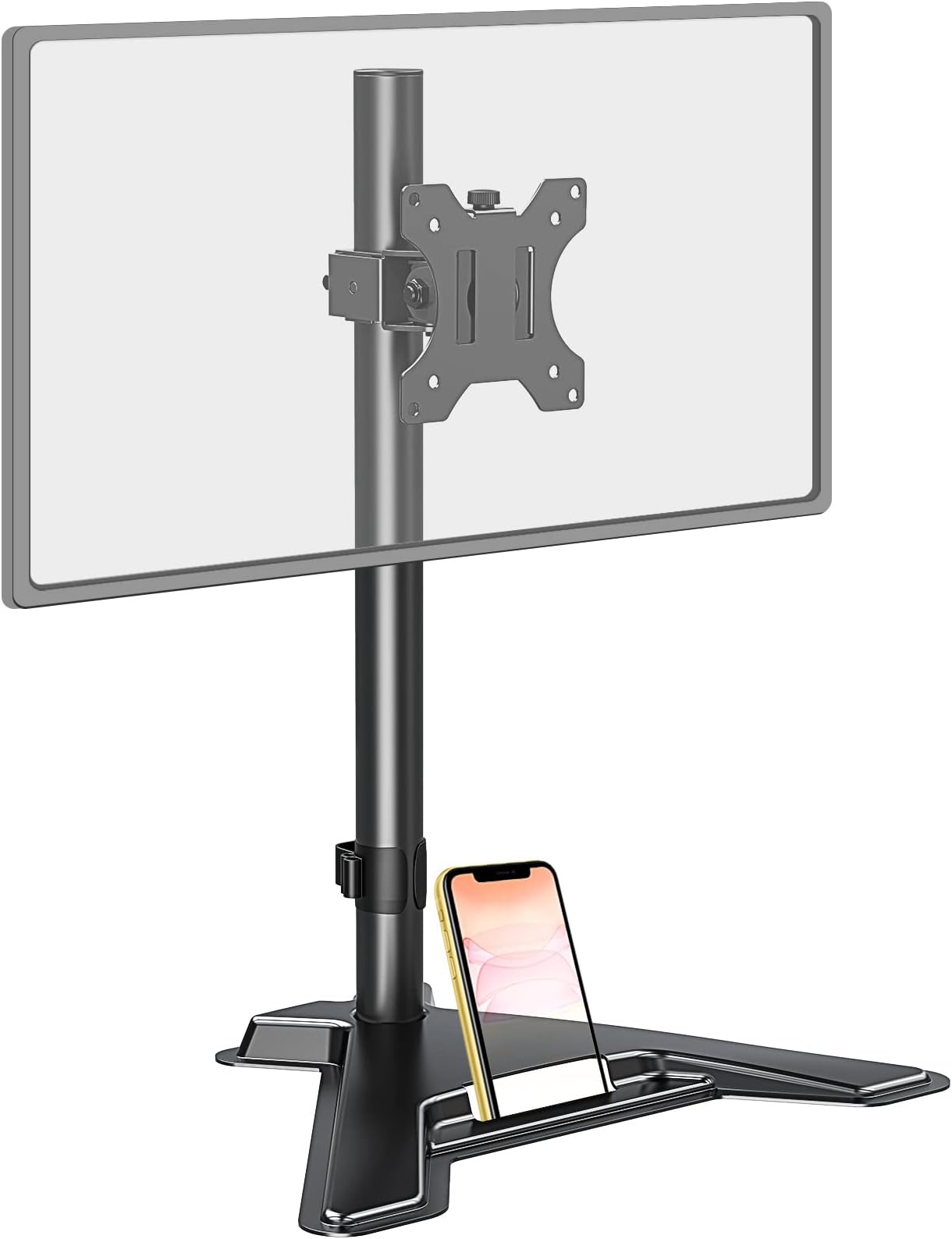 MOUNT PRO Single Monitor Stand - Free Standing Full Motion Monitor Desk Mount Fits 1 Screen up to 32 inches,17.6lbs with Height Adjustable, Swivel, Tilt, Rotation, VESA 75x75 100x100