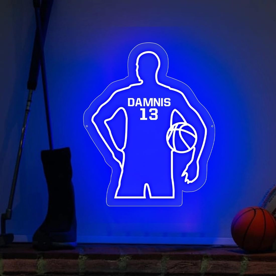 Personalized Lacrosse Player Name Neon Sign for Wall Decor Custom Light Up Lacrosse LED Night Light Sign for Boys Room Bedroom Man Cave Christmas Gift for Children Lacrosse Fans and Friends