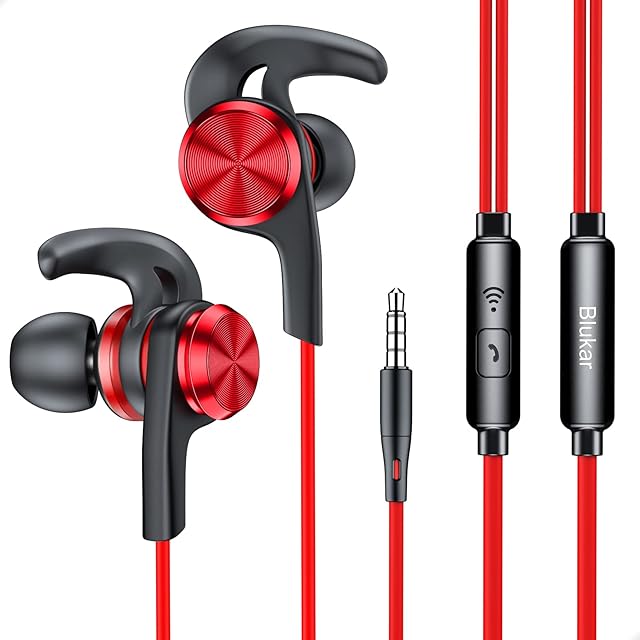 Earphones, Blukar In-Ear Headphones Earphones Wired with High Sensitivity Microphone & Multifunction Button- Noise Isolating, High Definition, Pure Sound for iPhone, iPad, Galaxy, MP3 Players etc.