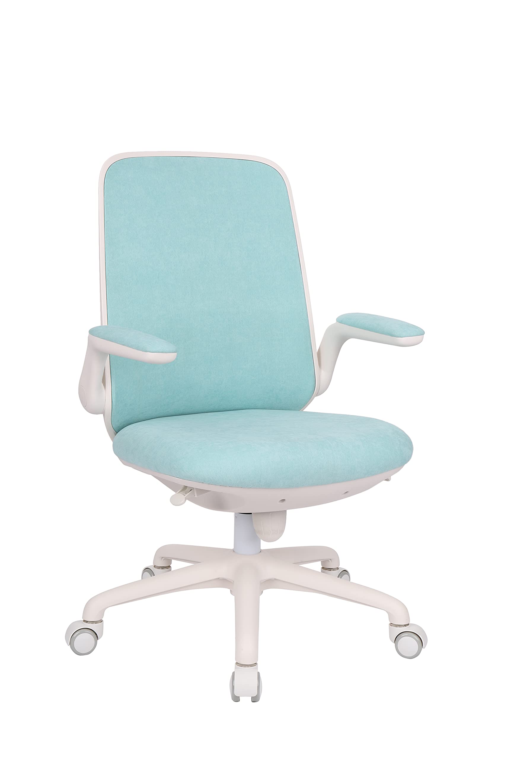 Bürostuhl Easy White Mint, Ergonomische Rückenlehne, Verstellbare Armlehnen, Klappschreibtisch, Zuhause, Büro, Home Office