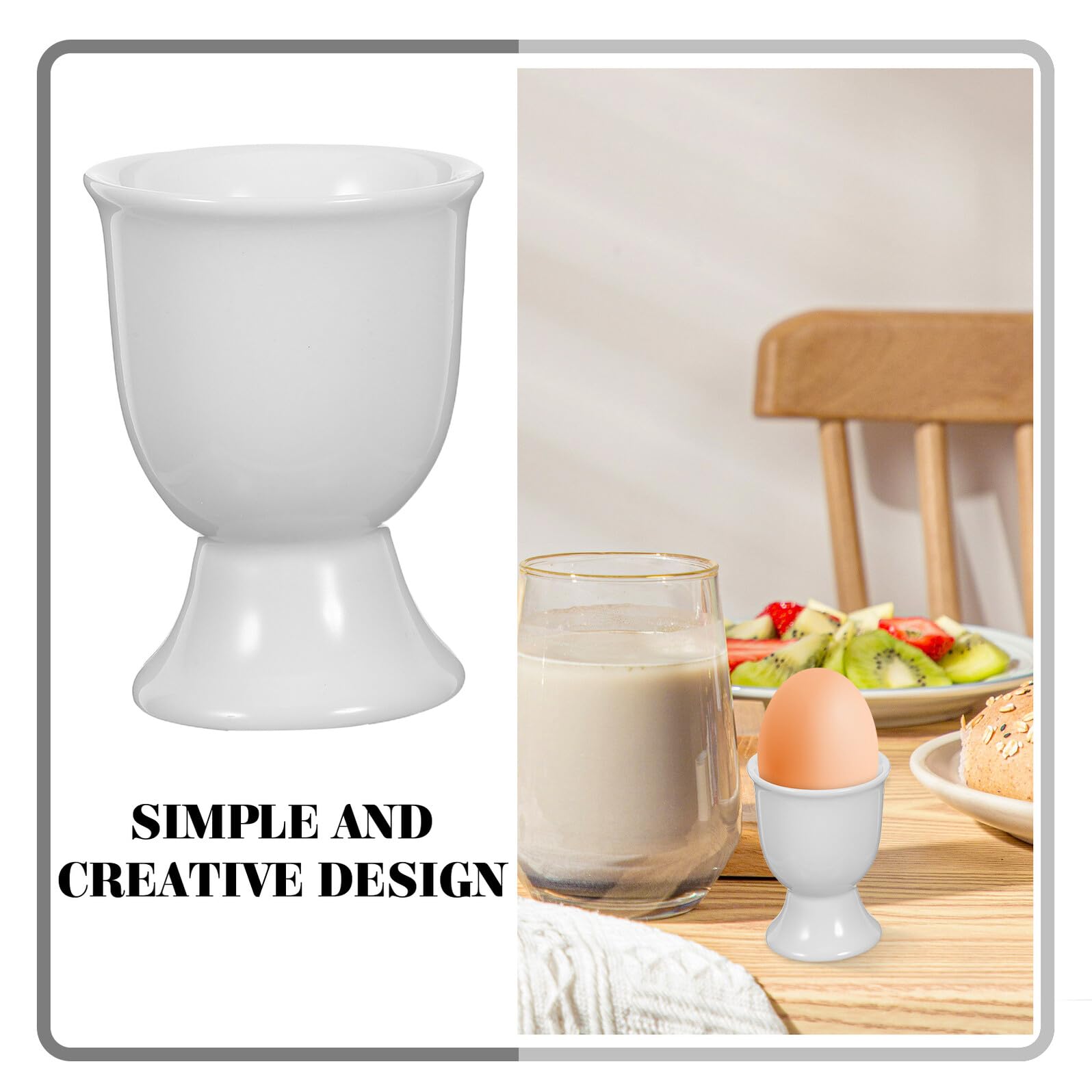 Coquetiers en Céramique Blancs pour Œufs, Lot de 6