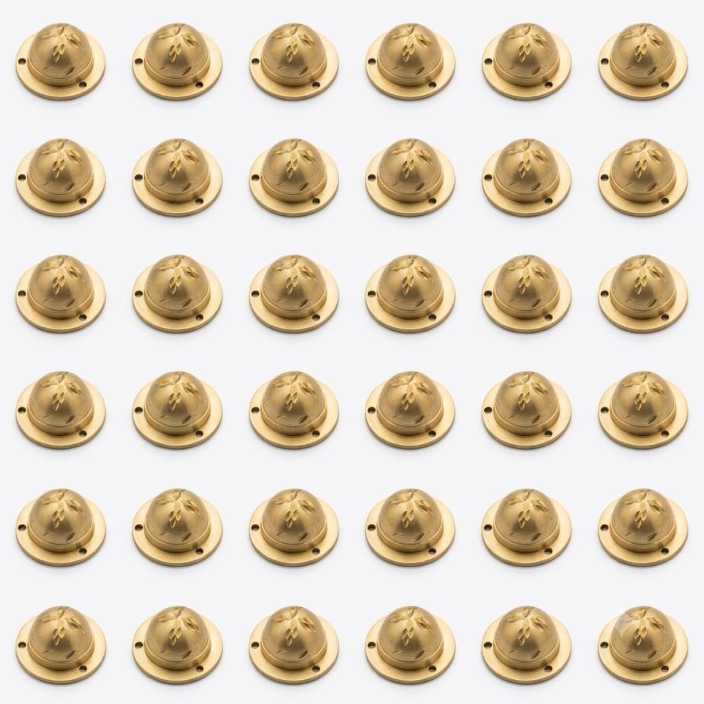Brass Golden Round Dome Buttons for Main Door, Gold Finish, Metal Decorative Studs, Pack of 10-image-8