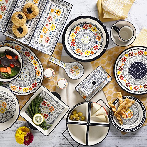 Gibson Elite Hand-Painted Dinnerware Set, 4-Piece Accessory, Luxembourg #TOP3