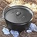 Lodge 10 Quart Pre-Seasoned Cast Iron Camp Dutch Oven with Lid - Dual Handles - Use in the Oven, on the Stove, on the Grill or over the Campfire - Black