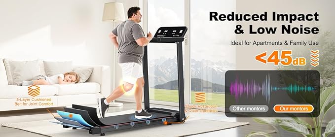 Caminadora Compacta Plegable Akozon con Manubrio y Pantalla LCD miniatura 2