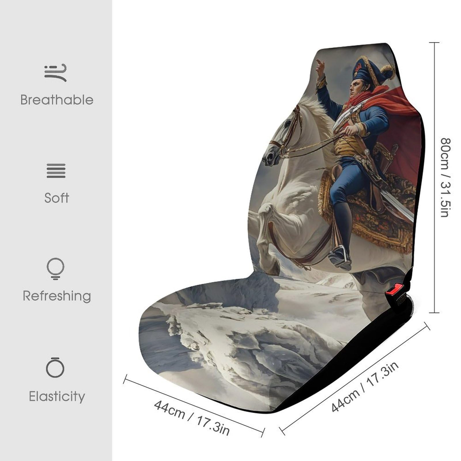 Napoleon Crossing The Alps Reproduction Car Seat Covers Universal Car Front Seats Protector Auto Interior Accessories 1PCS