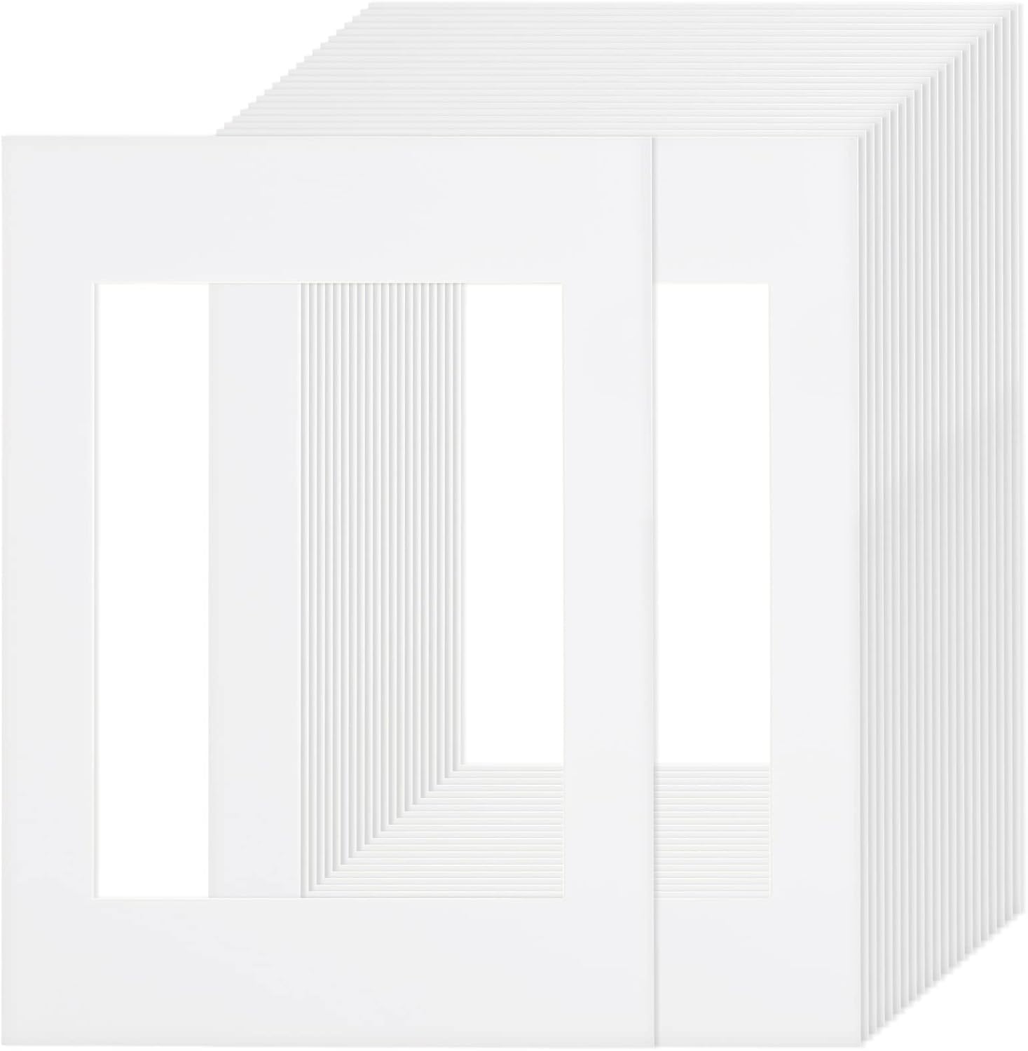 MIVIDE 40PCS A4 Mounts for 8 x 6 inch Picture Photo, White Picture