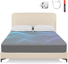 Grounding Bed Sheet, 198 x 203 x 38 cm, Grounding Mat with EU Grounding Cable, 5% Silver Fibre and 95% Organic Cotton, Grounding Bed Sheet for Improved Sleep (King Grey)