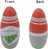 Vista 4 de Konrisa Muñecos anidables de Papá Noel enano Matryoshka - Muñecos de madera rusa para fiestas de cumpleaños, juego de 5