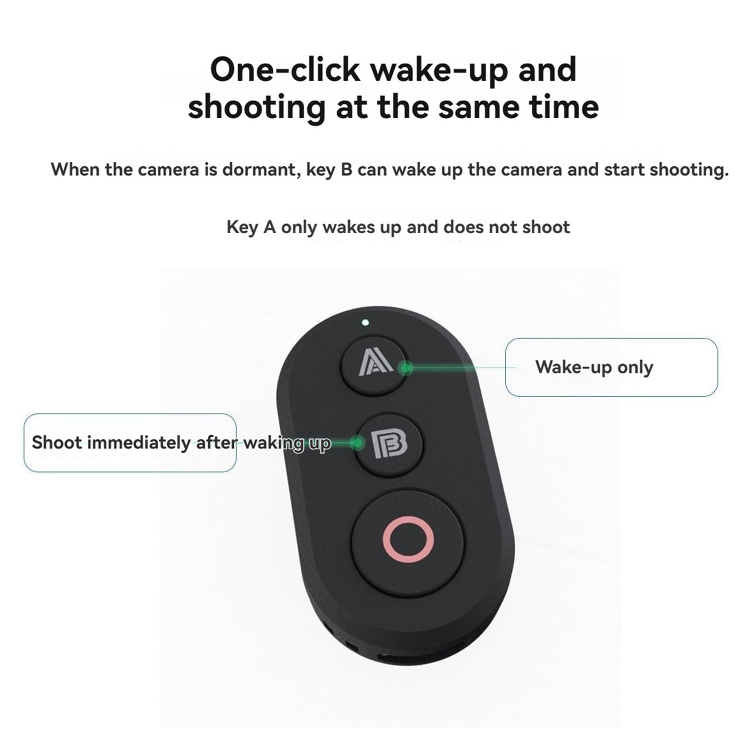 Télécommande Bluetooth pour appareil photo DJI Osmo Action 5 Pro/Action 4/Osmo 360, portée de 30 m, prise de vue et zoom pour téléphones iOS et Android
