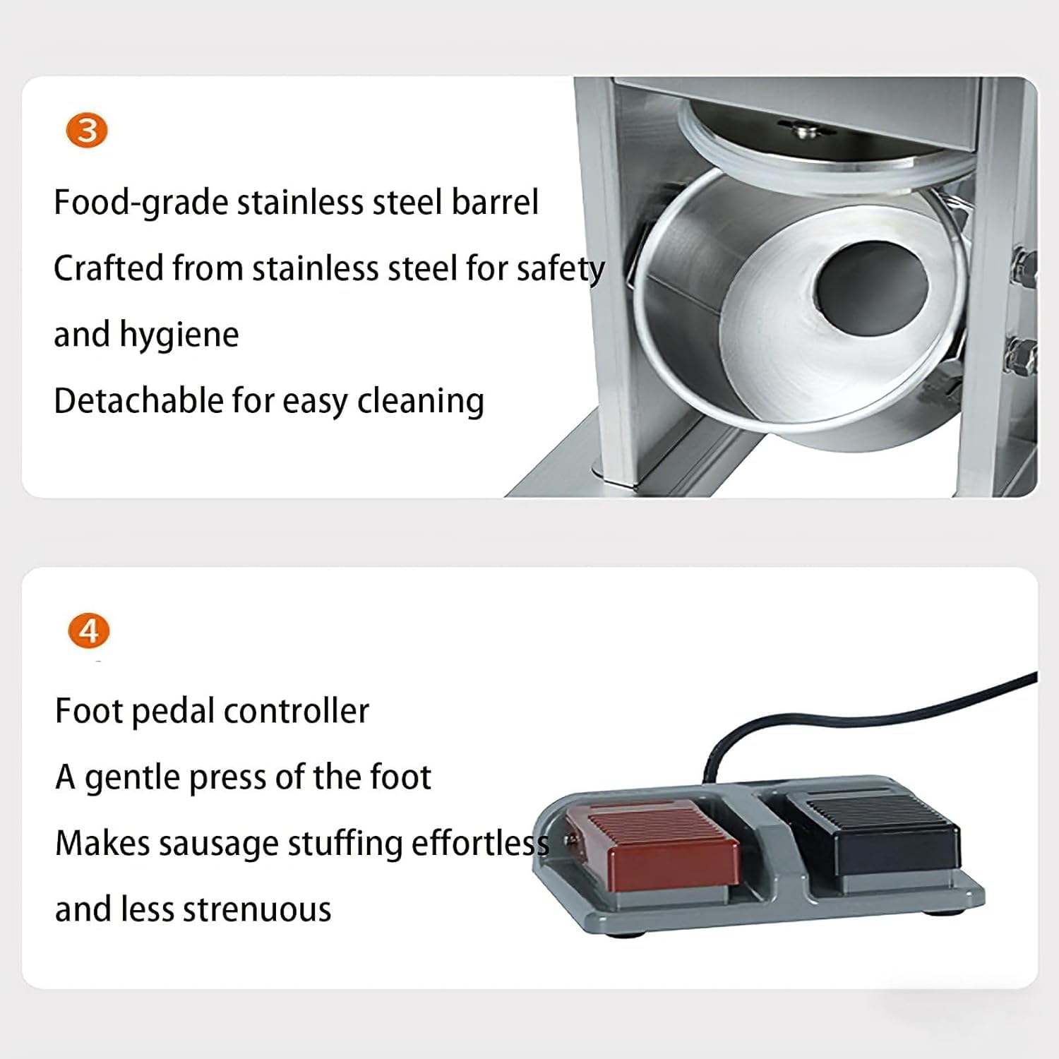 Sausage Machine, Sausage Press, Electric Sausage Stuffer, Vertical Automatic Meat Filler, with 3 Stuffing Tubes, 2l Capacity