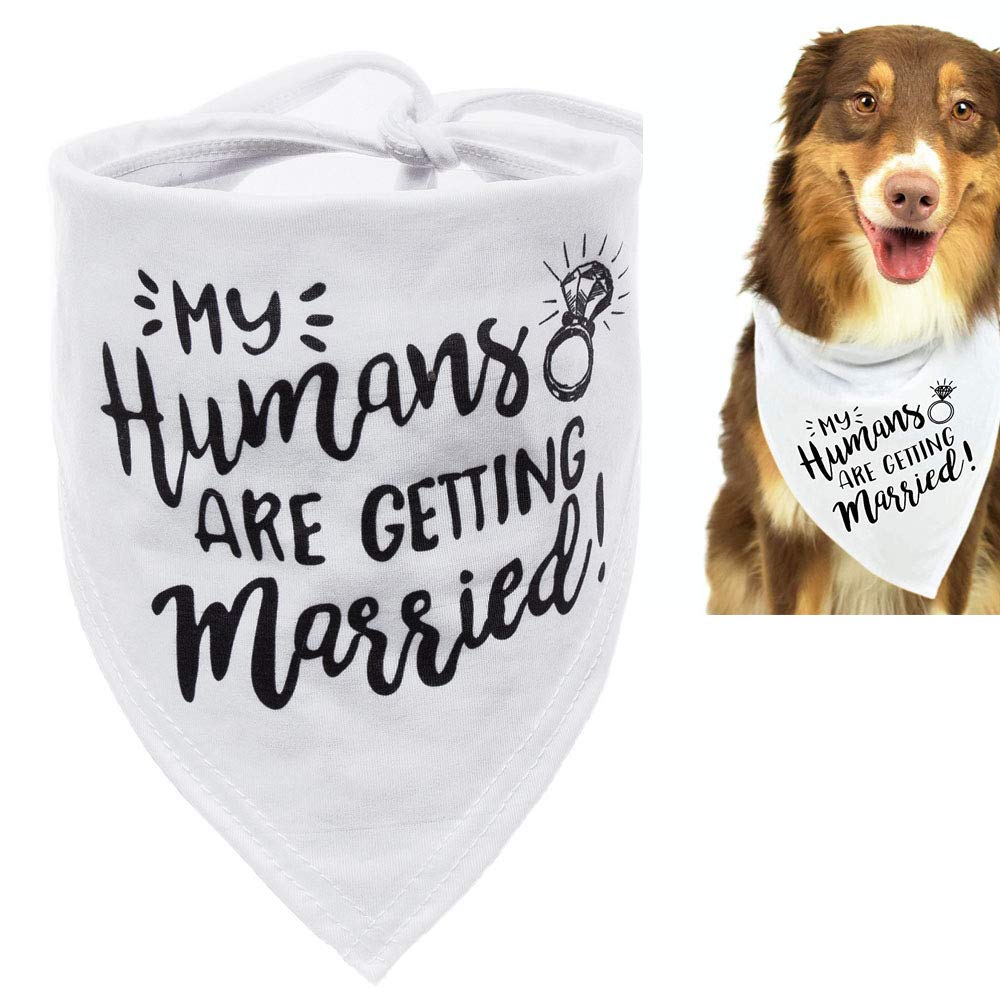 Egurs - Bandana para Perros My Humans Are Getting Married, pañuelo para Bodas de Perros pequeños, medianos y Grandes