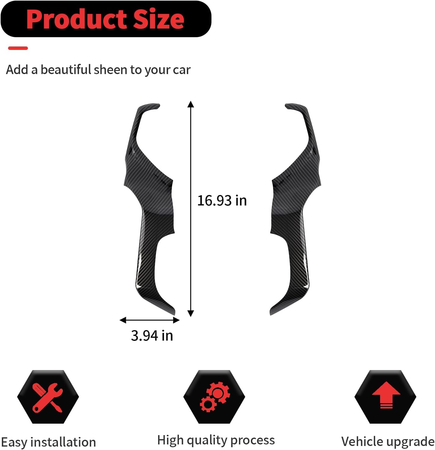 RT-TCZ Center Console Navigation GPS Side Cover Trim Decoration Interior Accessories for Dodge RAM 2019-2023,Carbon Fiber