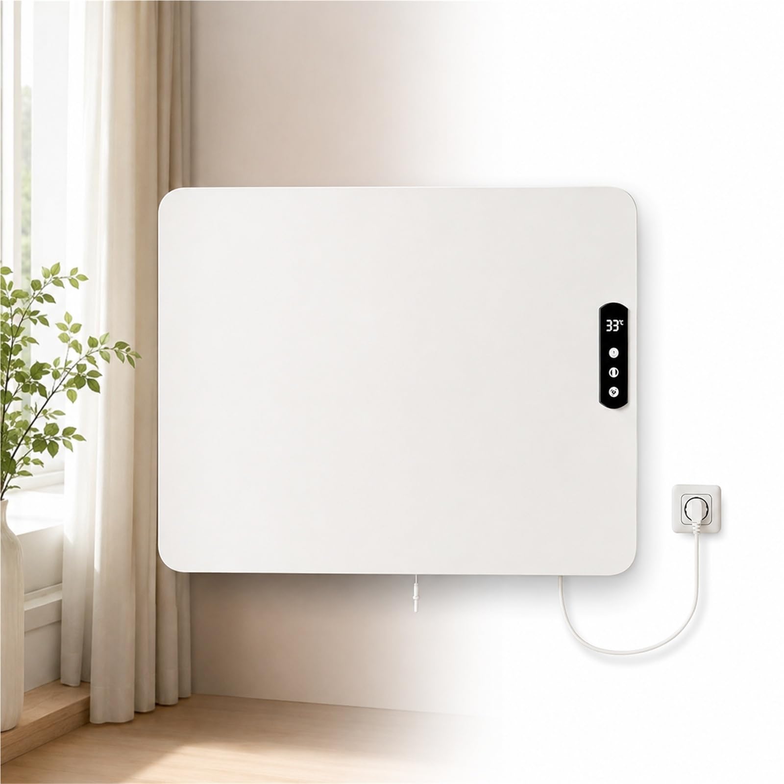 Calentador de pared con panel eléctrico